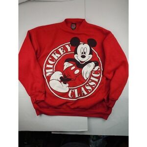 Vintage Mickey Mouse Sweatshirt Size XL Disney Jerry Leigh Red Large‎ Graphic